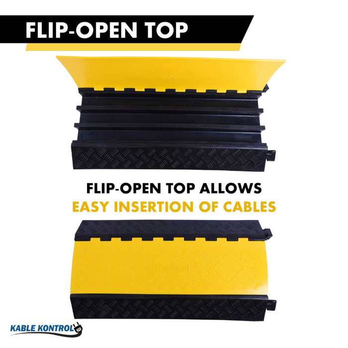 Driver Over Cable Protection ATLAS Heavy Duty Cable Protector - 3 Channels - Yellow / Black - CP998 ...