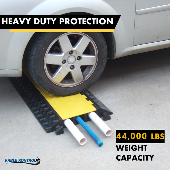 ATLAS Heavy Duty Cable Protector - 3 Channels - Yellow / Black - CP9986