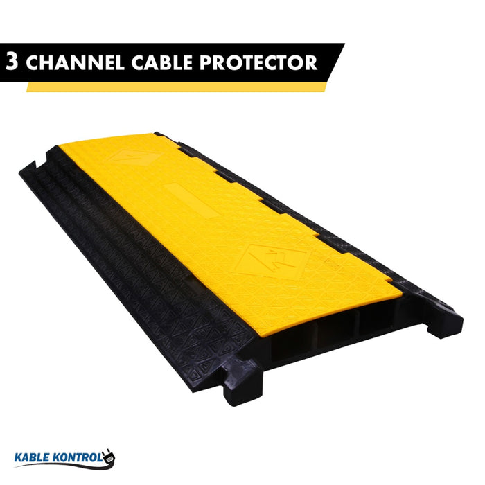 Atlas Pipe Protector Ramp ATLAS Cable Protector Ramp - 3 Channels - Yellow / Black - CP9973 ...