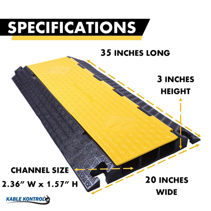 ATLAS Cable Protector Ramp - 3 Channels - Yellow / Black - CP9973