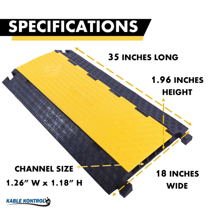 ATLAS Cable Protector Ramp - 5 Channels - Yellow / Black - CP9975