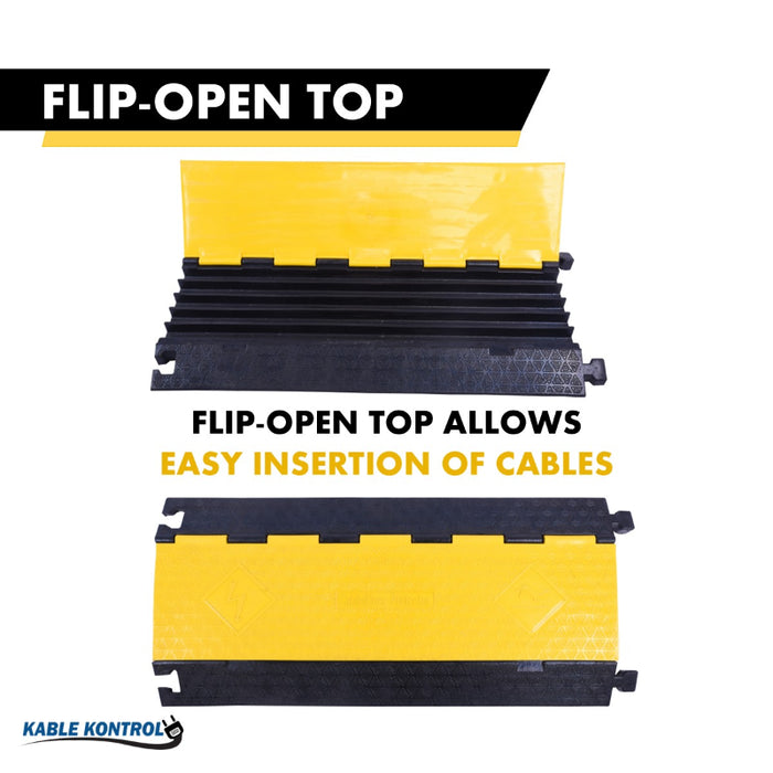 ATLAS Cable Protector Ramp - 5 Channels - Yellow / Black - CP9975