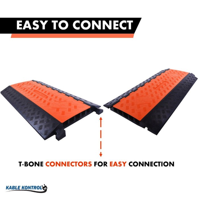 ATLAS Extra Heavy Duty Polyurethane Cable Protector Ramp - 5 Channels - Orange/Black - CP9984