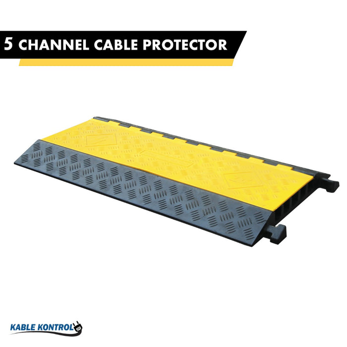 ATLAS Heavy Duty Cable Protector - 5 Channels - Yellow / Black - CP9988
