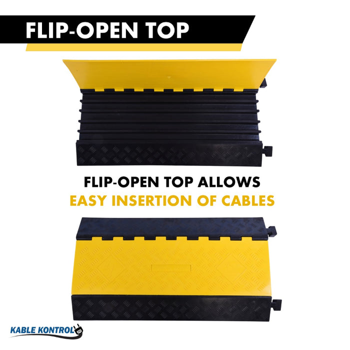 ATLAS Heavy Duty Cable Protector - 5 Channels - Yellow / Black - CP9988