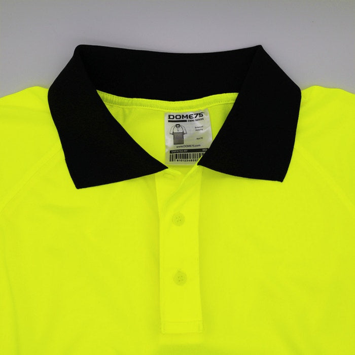 DOME75® OMNI SERIES Enhanced Visibility Lightweight Snag-Proof Black Bottom Safety Polo - OSP4742