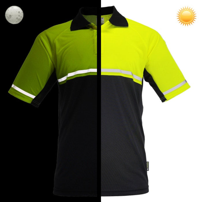 DOME75® OMNI SERIES Enhanced Visibility Lightweight Snag-Proof Black Bottom Safety Polo - OSP4742