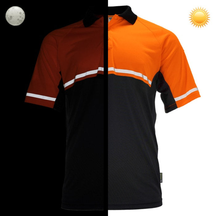 DOME75® OMNI SERIES Enhanced Visibility Lightweight Snag-Proof Black Bottom Safety Polo - OSP4742