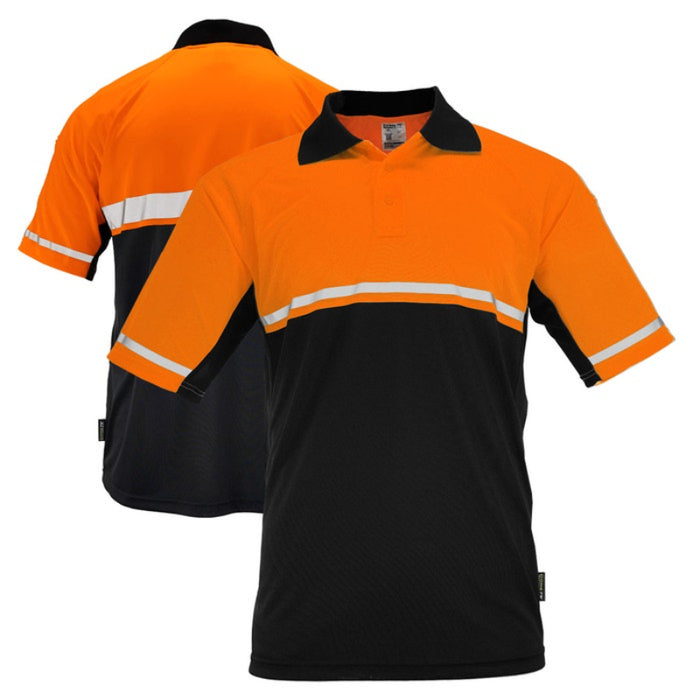 DOME75® OMNI SERIES Enhanced Visibility Lightweight Snag-Proof Black Bottom Safety Polo - OSP4742