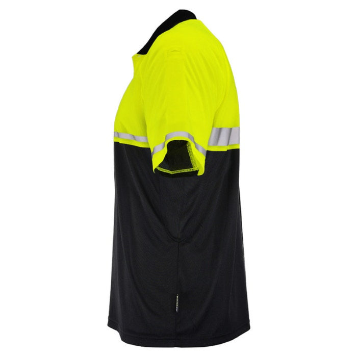 DOME75® OMNI SERIES Enhanced Visibility Lightweight Snag-Proof Black Bottom Safety Polo - OSP4742