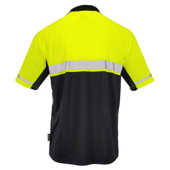 DOME75® OMNI SERIES Enhanced Visibility Lightweight Snag-Proof Black Bottom Safety Polo - OSP4742