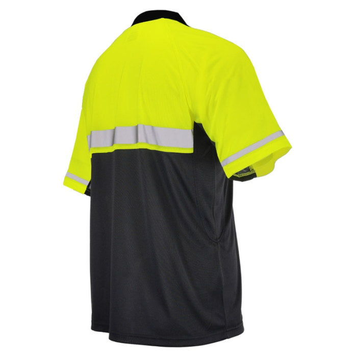 DOME75® OMNI SERIES Enhanced Visibility Lightweight Snag-Proof Black Bottom Safety Polo - OSP4742
