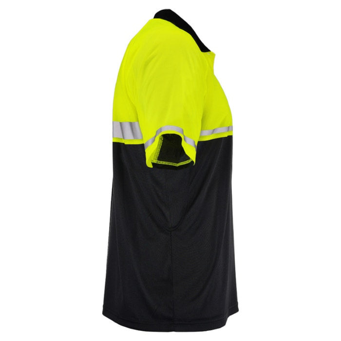 DOME75® OMNI SERIES Enhanced Visibility Lightweight Snag-Proof Black Bottom Safety Polo - OSP4742