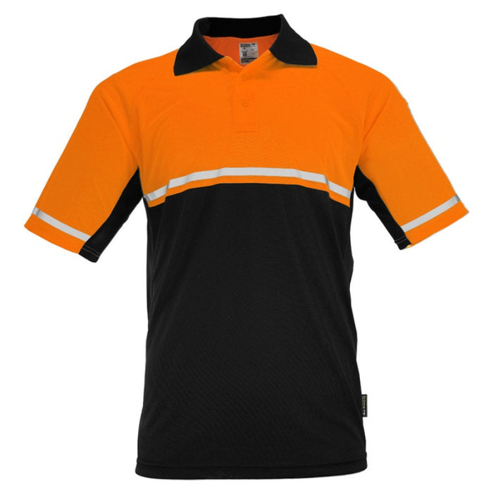 DOME75® OMNI SERIES Enhanced Visibility Lightweight Snag-Proof Black Bottom Safety Polo - OSP4742