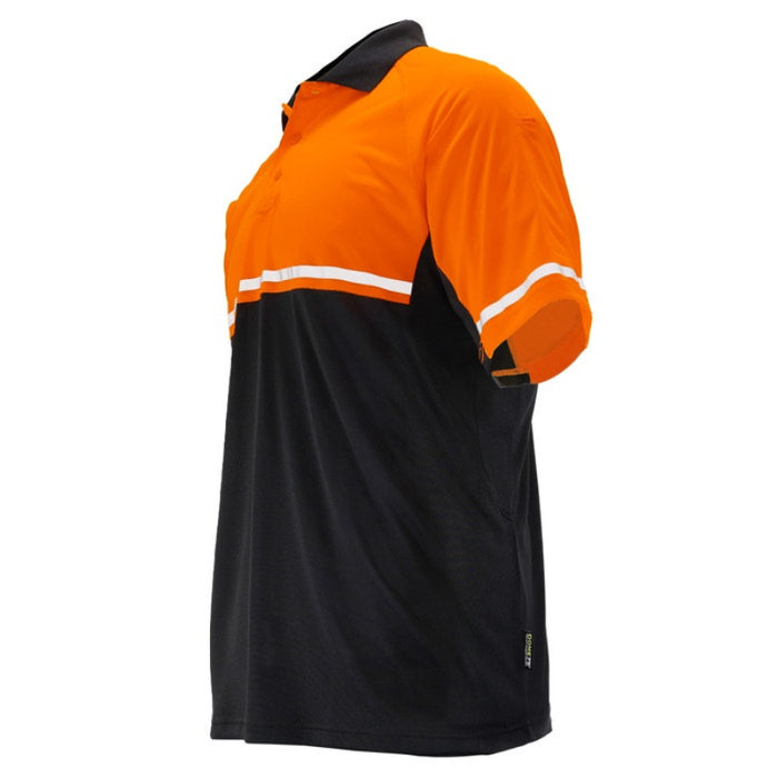 DOME75® OMNI SERIES Enhanced Visibility Lightweight Snag-Proof Black Bottom Safety Polo - OSP4742