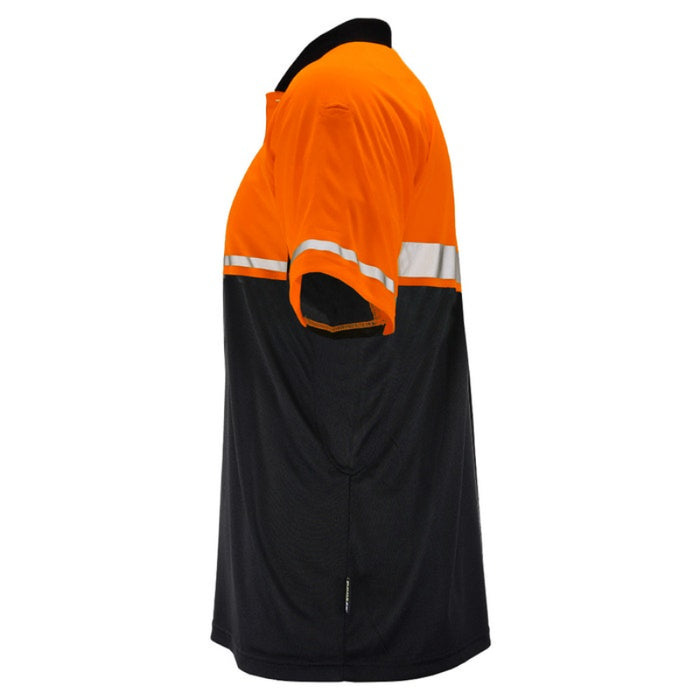 DOME75® OMNI SERIES Enhanced Visibility Lightweight Snag-Proof Black Bottom Safety Polo - OSP4742