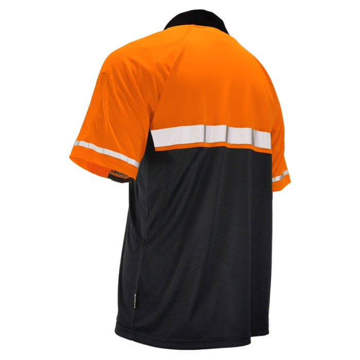 DOME75® OMNI SERIES Enhanced Visibility Lightweight Snag-Proof Black Bottom Safety Polo - OSP4742