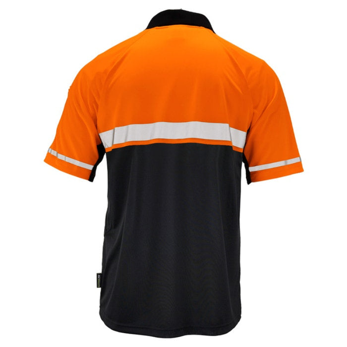 DOME75® OMNI SERIES Enhanced Visibility Lightweight Snag-Proof Black Bottom Safety Polo - OSP4742