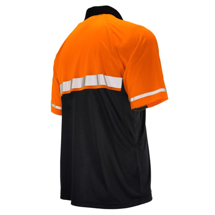 DOME75® OMNI SERIES Enhanced Visibility Lightweight Snag-Proof Black Bottom Safety Polo - OSP4742