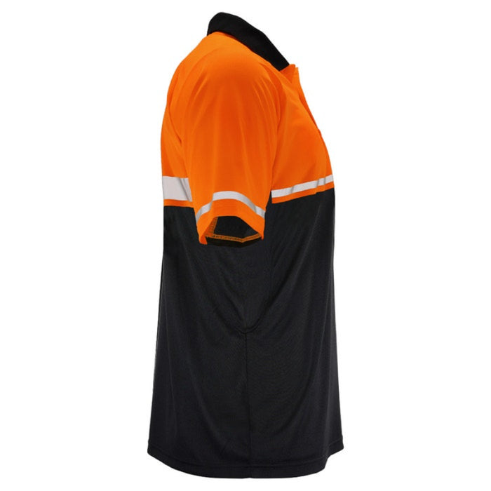 DOME75® OMNI SERIES Enhanced Visibility Lightweight Snag-Proof Black Bottom Safety Polo - OSP4742