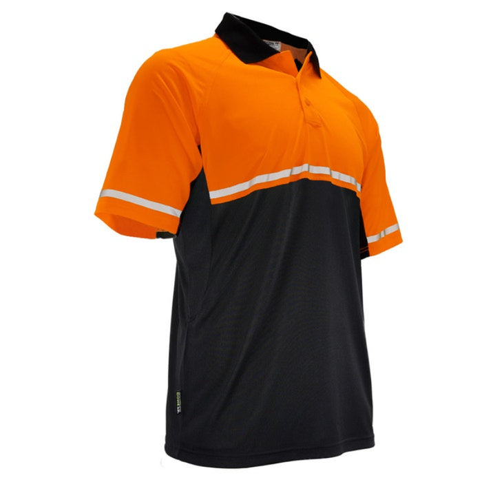 DOME75® OMNI SERIES Enhanced Visibility Lightweight Snag-Proof Black Bottom Safety Polo - OSP4742