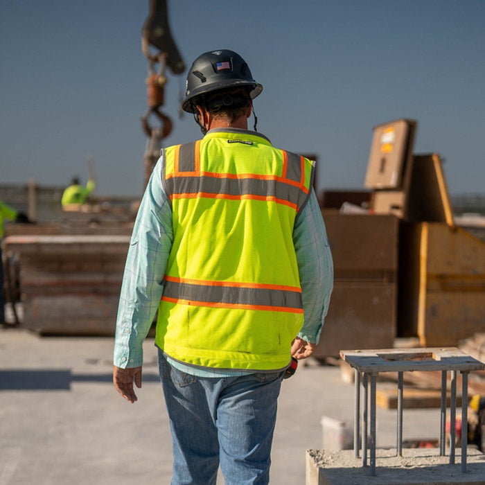 DOME75® OMNI SERIES ANSI Class 2 Hi-Vis Contrast Heavy Duty Surveyors Vest with ProPocket™ - OV6123