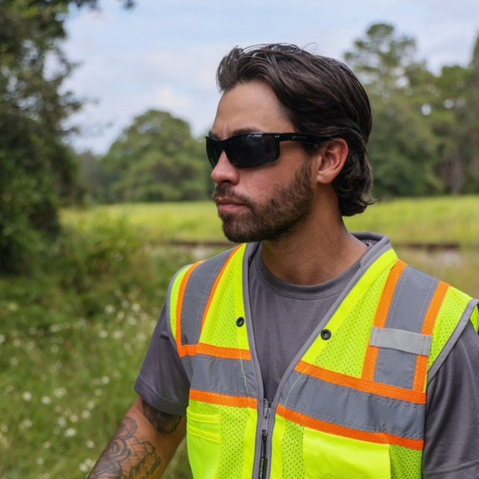 DOME75® OMNI SERIES ANSI Class 2 Hi-Vis Contrast Heavy Duty Surveyors Vest with ProPocket™ - OV6123