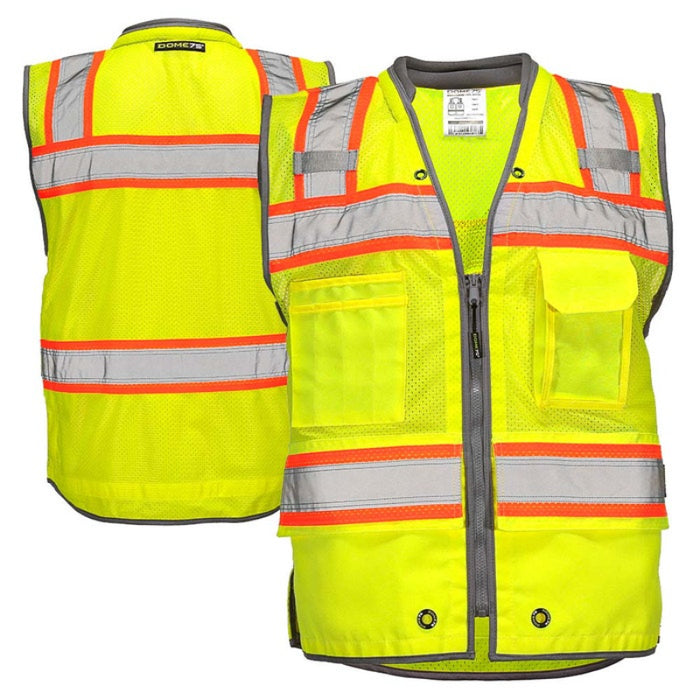 DOME75® OMNI SERIES ANSI Class 2 Hi-Vis Contrast Heavy Duty Surveyors Vest with ProPocket™ - OV6123