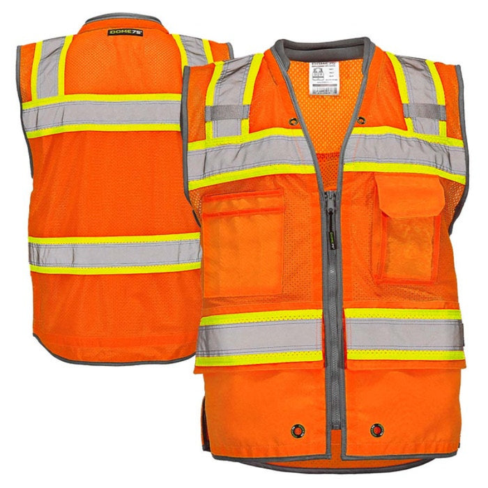 DOME75® OMNI SERIES ANSI Class 2 Hi-Vis Contrast Heavy Duty Surveyors Vest with ProPocket™ - OV6123