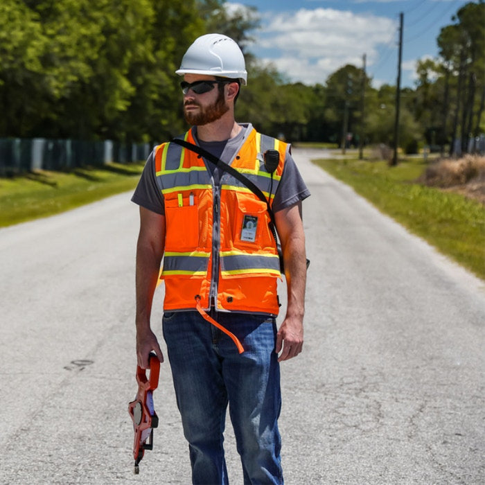 DOME75® OMNI SERIES ANSI Class 2 Hi-Vis Contrast Heavy Duty Surveyors Vest with ProPocket™ - OV6123