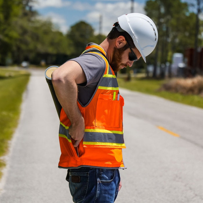 DOME75® OMNI SERIES ANSI Class 2 Hi-Vis Contrast Heavy Duty Surveyors Vest with ProPocket™ - OV6123