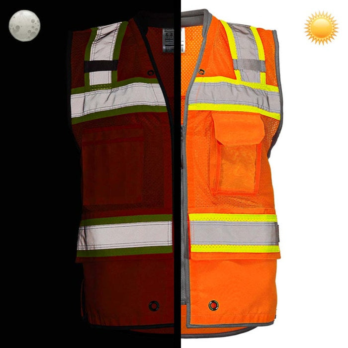 DOME75® OMNI SERIES ANSI Class 2 Hi-Vis Contrast Heavy Duty Surveyors Vest with ProPocket™ - OV6123