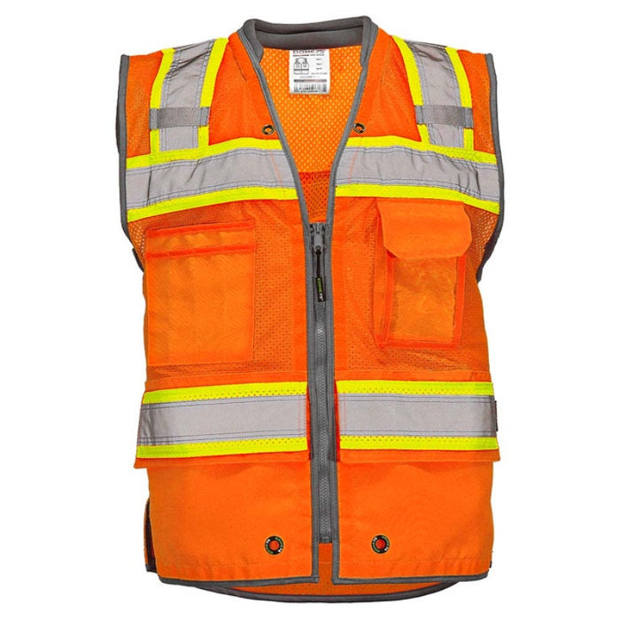 DOME75® OMNI SERIES ANSI Class 2 Hi-Vis Contrast Heavy Duty Surveyors Vest with ProPocket™ - OV6123