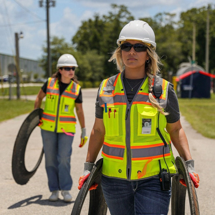 DOME75®  ANSI Class 2 Hi-Vis Contrast Women's Heavy Duty Surveyors Vest with ProPocket™ - OV6123W