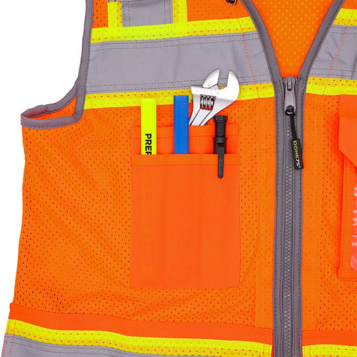 DOME75®  ANSI Class 2 Hi-Vis Contrast Women's Heavy Duty Surveyors Vest with ProPocket™ - OV6123W