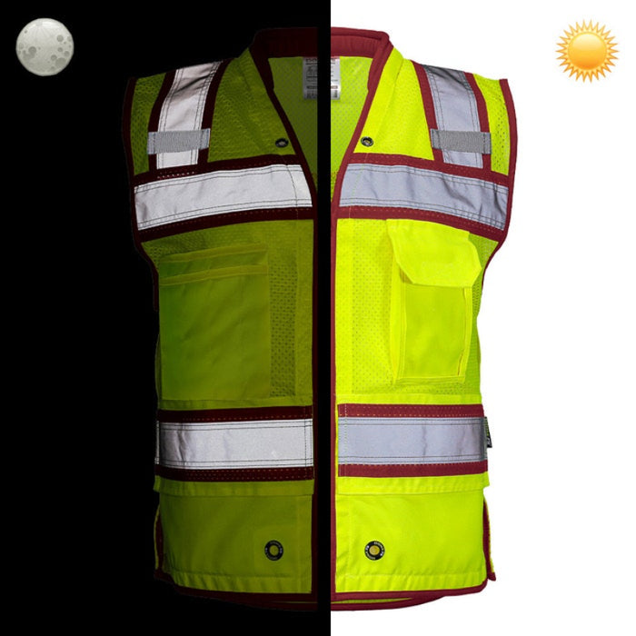 DOME75® OMNI SERIES Hi-Vis ANSI Class 2 Heavy Duty Contrast Utility Vest with ProPocket® - OV6124-HY