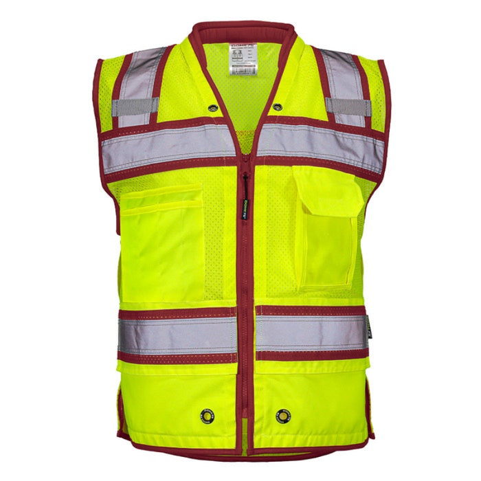 DOME75® OMNI SERIES Hi-Vis ANSI Class 2 Heavy Duty Contrast Utility Vest with ProPocket® - OV6124-HY