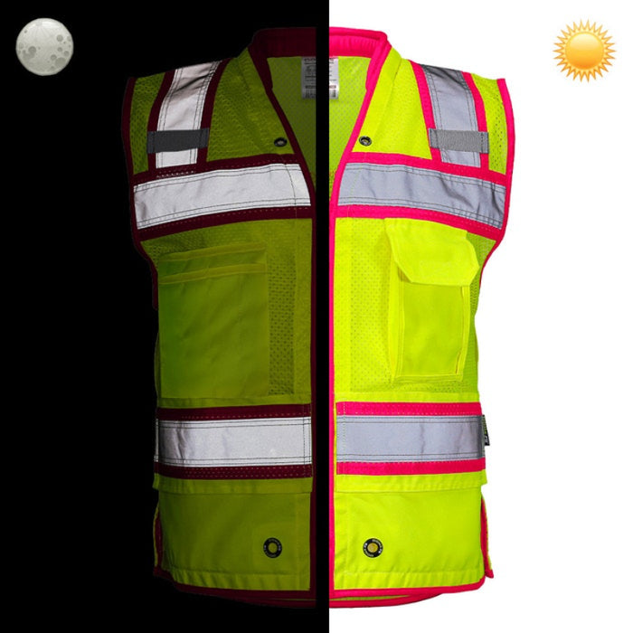 DOME75® OMNI SERIES Hi-Vis ANSI Class 2 Heavy Duty Contrast Utility Vest with ProPocket® - OV6124-HY