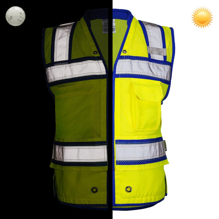 DOME75® OMNI SERIES Hi-Vis ANSI Class 2 Heavy Duty Contrast Utility Vest with ProPocket® - OV6124-HY