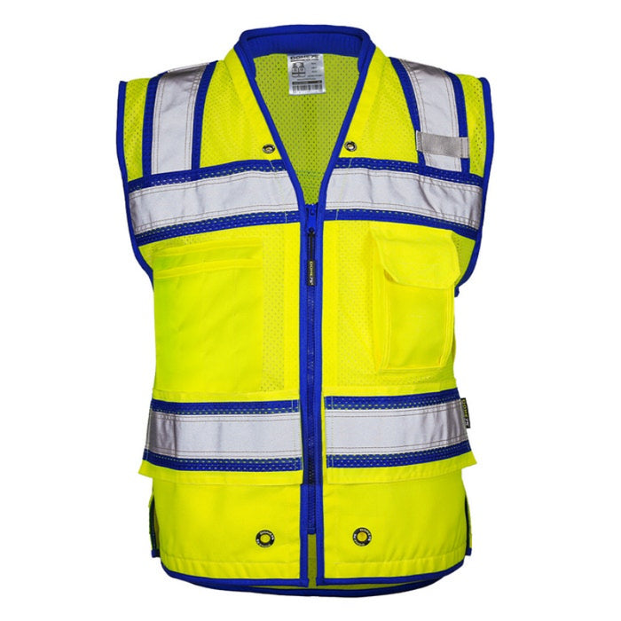 DOME75® OMNI SERIES Hi-Vis ANSI Class 2 Heavy Duty Contrast Utility Vest with ProPocket® - OV6124-HY