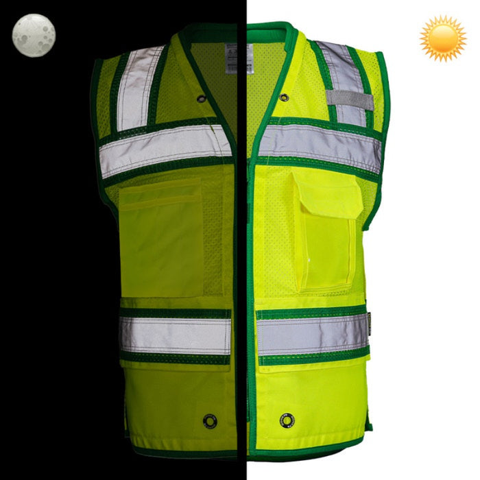 DOME75® OMNI SERIES Hi-Vis ANSI Class 2 Heavy Duty Contrast Utility Vest with ProPocket® - OV6124-HY