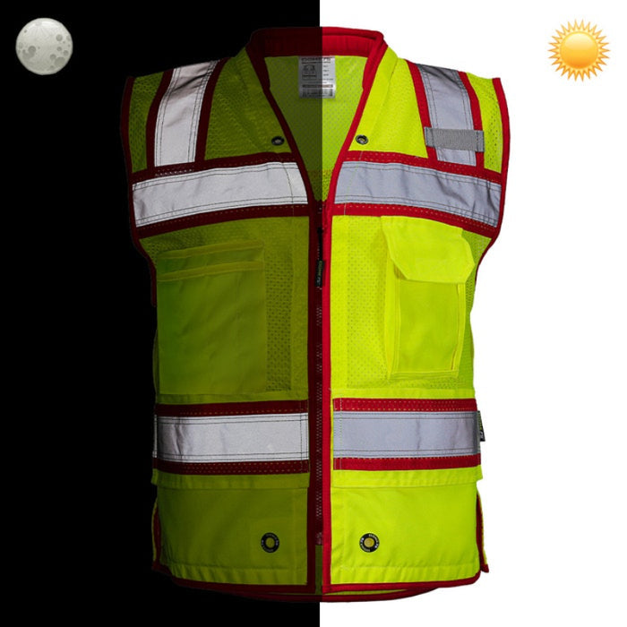 DOME75® OMNI SERIES Hi-Vis ANSI Class 2 Heavy Duty Contrast Utility Vest with ProPocket® - OV6124-HY