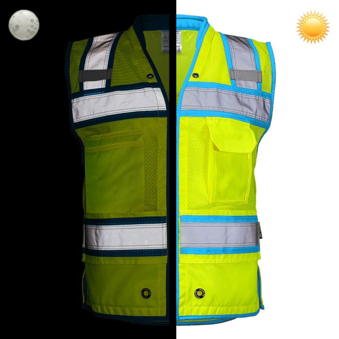 DOME75® OMNI SERIES Hi-Vis ANSI Class 2 Heavy Duty Contrast Utility Vest with ProPocket® - OV6124-HY