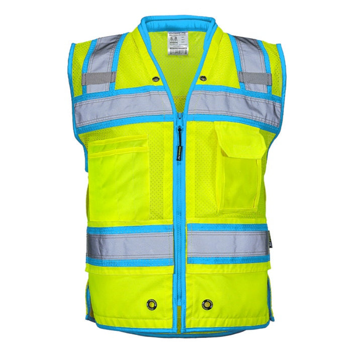 DOME75® OMNI SERIES Hi-Vis ANSI Class 2 Heavy Duty Contrast Utility Vest with ProPocket® - OV6124-HY