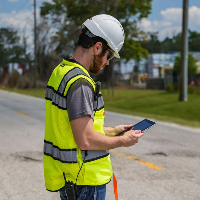 DOME75® OMNI SERIES Hi-Vis ANSI Class 2 Heavy Duty Contrast Utility Vest with ProPocket® - OV6124-HY