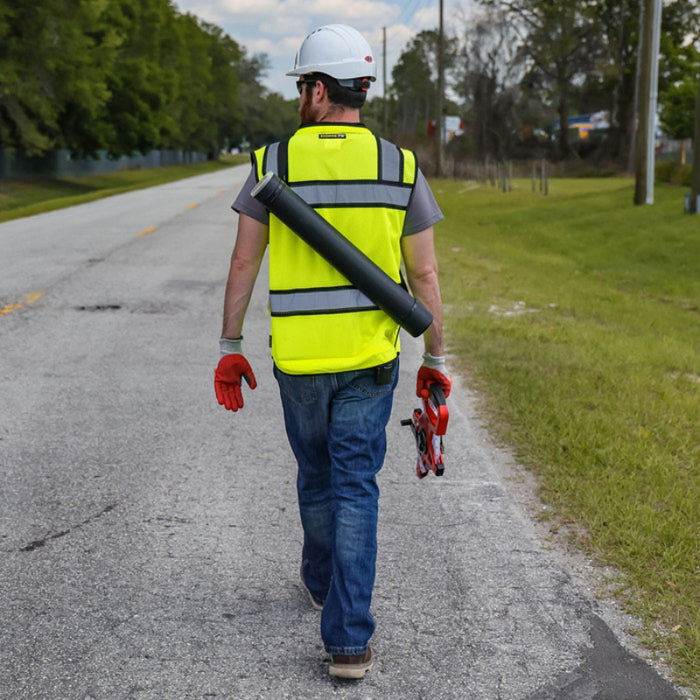 DOME75® OMNI SERIES Hi-Vis ANSI Class 2 Heavy Duty Contrast Utility Vest with ProPocket® - OV6124-HY