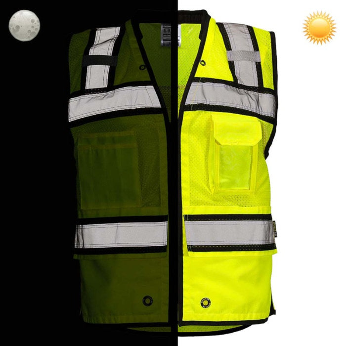 DOME75® OMNI SERIES Hi-Vis ANSI Class 2 Heavy Duty Contrast Utility Vest with ProPocket® - OV6124-HY