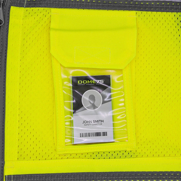 DOME75® OMNI SERIES Hi-Vis ANSI Class 2 Heavy Duty Contrast Utility Vest with ProPocket® - OV6124-HY