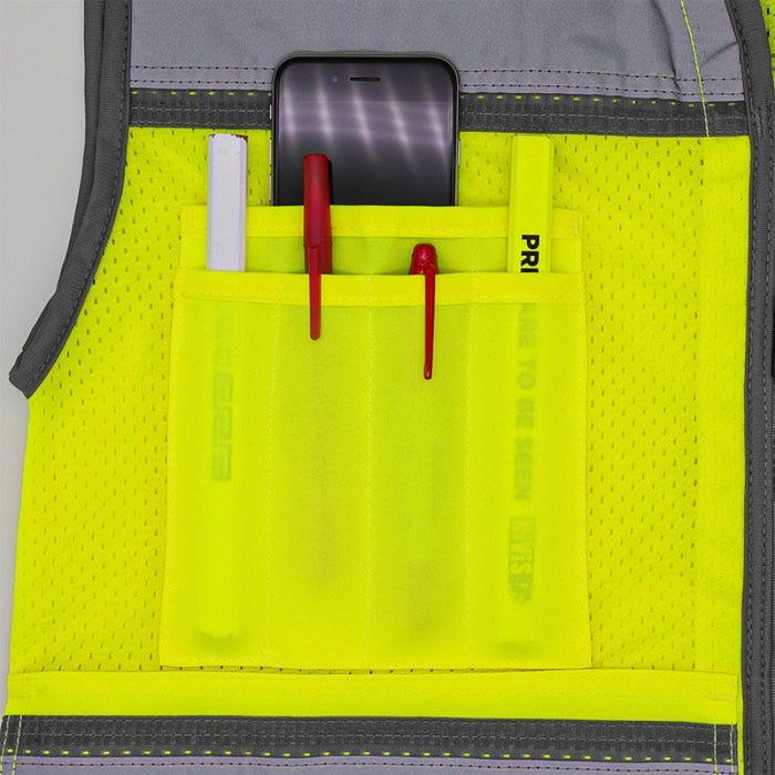 DOME75® OMNI SERIES Hi-Vis ANSI Class 2 Heavy Duty Contrast Utility Vest with ProPocket® - OV6124-HY