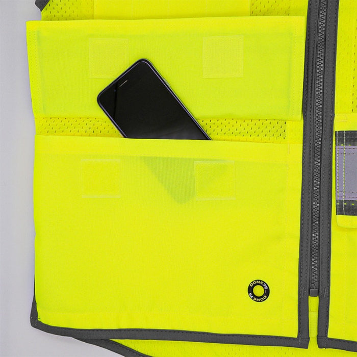 DOME75® OMNI SERIES Hi-Vis ANSI Class 2 Heavy Duty Contrast Utility Vest with ProPocket® - OV6124-HY